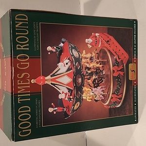 Maisto Christmas Collection Holiday Musical Animated St Nicholas Merry Go Round